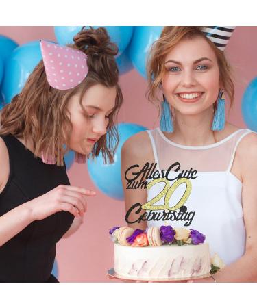 Happy 20th Birthday Cake Topper - Sumerk 20th Birthday Decoration for Men & Women - Stylish 20th Birthday Cake Decor for Young Girls - Buy Online on GoSupps.com