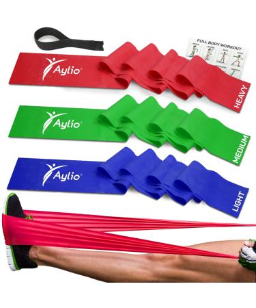 Premium Exercise Bands and Door Anchor | Fitness, Physical Therapy, Pilates Workout, Stretch | 6 Feet Long