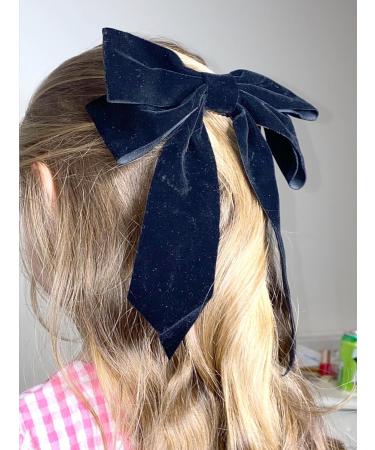 Generic Set of 2 Hair Bow Clips in Black Velvet Set of Clips for Girls Boys and Adults - Buy Online on GoSupps.com