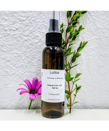 LOLIBA Magnesium Oil Spray Unscented 4 Fl Oz Natural Formula for Relaxation and Sleep Support
