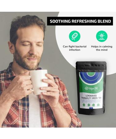 Udyan Tea Lemongrass Tranquillity Green Tea with Mint 100g (40 Cups) | Handpicked Natural Ingredients | Calms Your Body & Mind | Enhances Focus and Clarity - Buy Online on GoSupps.com