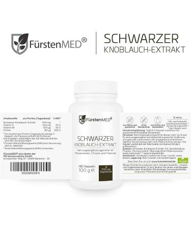 F rstenmed Odorless Black Garlic Capsules - Fermented Vegan Supplement for Immune & Heart Health | 180 Pieces - Buy Online on GoSupps.com
