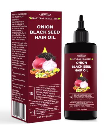 StarDunes Onion Black Seed Hair Oil  Blend of 15 Oils and Extracts for Healthy  Strong  Long  and Luxurious Hair.
