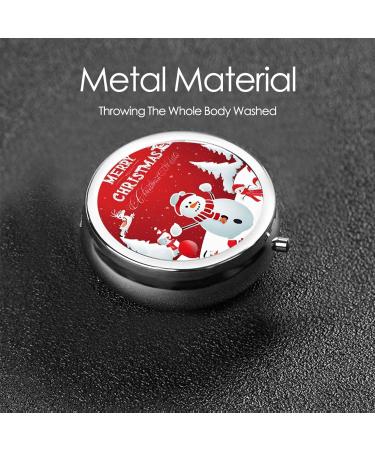 Buy Merry Christmas Mini Round Pill Box - 3 Compartment Travel Pill Organizer for Home & Office Use | International Shipping Available - Buy Online on GoSupps.com