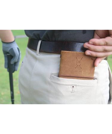 Handmade Leather Golf Log Book with Yardage Book - Refillable, Buckskin Finish - Buy Online on GoSupps.com