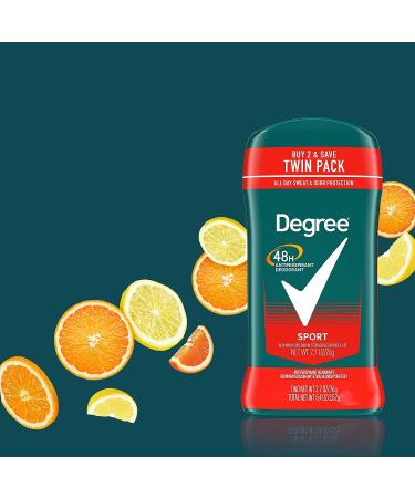 Degree Men Sport Antiperspirant Deodorant Twin Pack, 2.7 oz - 48-Hour Sweat & Odor Protection - Buy Online on GoSupps.com
