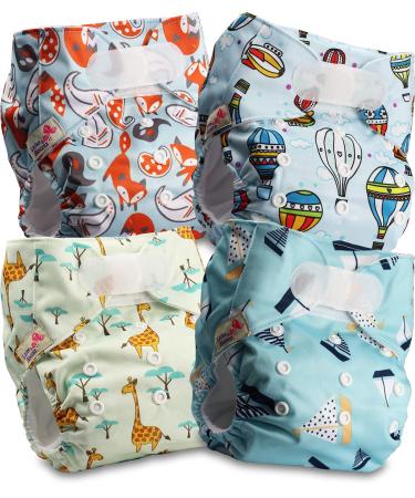 Littles and Bloomz FLV2-0402 Reusable Cloth Diaper Standard Velcro Fastener 4 Diapers 0402 4 Pieces (1 Pack) - Buy Online on GoSupps.com