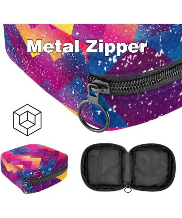 Portable Women's Binding Bags | Menstrual Cup Bags for Teens & Women | Colorful Tampon Storage - Rosy Blue Red Watercolor Chevron Stripes - Buy Online on GoSupps.com