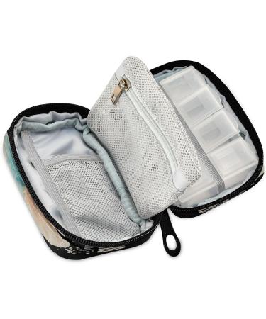 Buy Pfrewn 7-Day Watercolor Butterfly Pill Organizer - Vintage Travel Vitamin & Medicine Holder | Portable Zipper Pouch - Buy Online on GoSupps.com