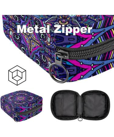 Mandala Storage Bag for Women | Ethno & Boho Style | Large Flower Pattern Pocket for Menstrual Cups Tampons & More - Violet - Buy Online on GoSupps.com