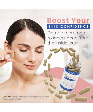 Zen Nutrients SkinVite Acne Eczema Psoriasis Rosacea Treatment - Clear Skin Probiotics & Hormonal Acne Supplement for Men, Women, Teens - 60 Count - Buy Online on GoSupps.com