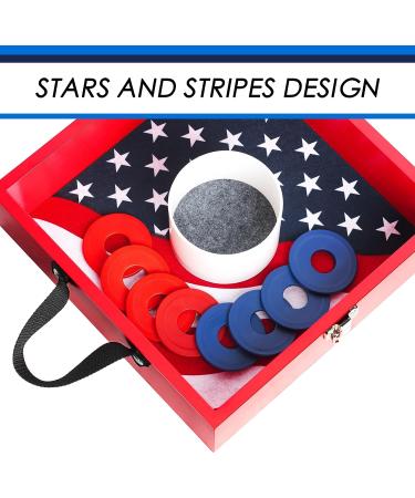 Washer Toss Game with Flag Pattern - Outdoor Giant Yard Lawn Game Set with 8 Washers - Perfect for Beach, Camping, and Backyard Fun - Buy Online on GoSupps.com