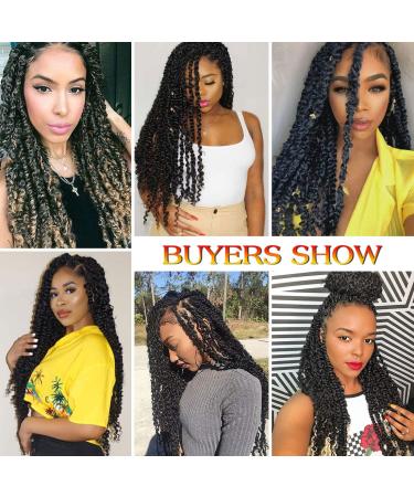 Youngther 7 Packs 154 Strands Passion Twist Hair for Butterfly Locs Crochet - 18 Water Wave Synthetic Bohemian Ombre Braiding Hair - Perfect Gift for Women - Buy Online on GoSupps.com
