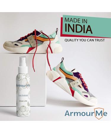ArmourMe Shoe Spray - Shoe Deodorizer & Smell Eliminator | Extra Strength Odor Eliminator for Shoes & Sandals | Socks Deodorize | Green Lime scent - Buy Online on GoSupps.com