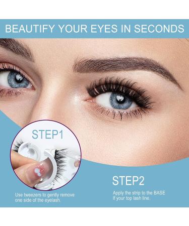 Self-Adhesive Waterproof Reusable Eyelashes - Natural Look, No Eyeliner or Glue Needed (3 Pairs) - Buy Online on GoSupps.com