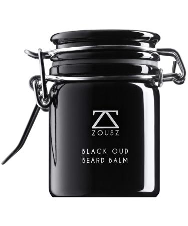 ZOUSZ Black Oud Premium Beard Balm - Classic Oud Wood Scented Beard Grooming and Skincare Butter for Men - Natural Avocado Argan Macadamia Oils - Moisturises Conditions Removes Beardruff 50g Black Oud 50 g (Pack of 1)