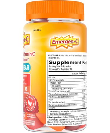 Emergen-C Zero Sugar Immune Support Adult Gummies 36 Count - Buy Online on GoSupps.com