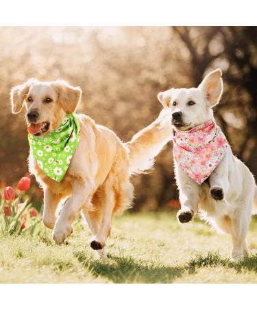 Floral Dog Bandana Set - 8 Pieces | Summer Spring Flower Pet Scarf | Adjustable Triangle Bib for Dogs and Cats | Cute Daisy Rose Pattern - Buy Online on GoSupps.com