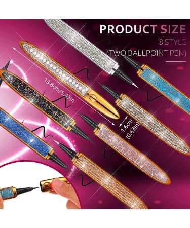 8-Piece Self-Adhesive Diamond Liquid Eyeliner Set | Waterproof, Long-Lasting | No Glue or Magnets | For Women and Girls' Eye Makeup and False Eyelash Application (Stylish Style) - Buy Online on GoSupps.com