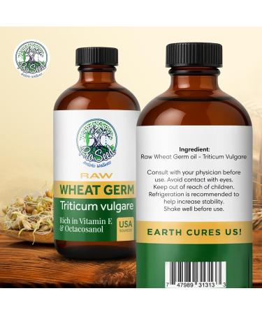 ProSeed Handmade Raw Wheat Germ Oil Virgin Unfiltered & Cold-Pressed Non-GMO Carrier Oil High in Vitamin E & Omega Fatty Acids for Hair Face Skin & Body 240ml (8oz) Glass Bottle 8 Ounce - Buy Online on GoSupps.com