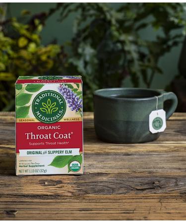 Organic Throat Coat Herbal Tea - 32 Tea Bags for Throat Health (Pack of 2) - Buy Online on GoSupps.com
