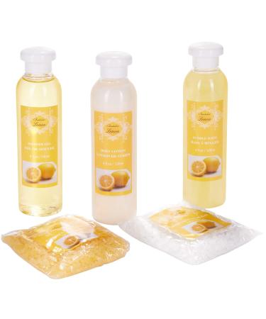 BRUBAKER Cosmetics Bath & Care Set - Lemon Scented in Wooden Cabinet | International Shipping - Buy Online on GoSupps.com