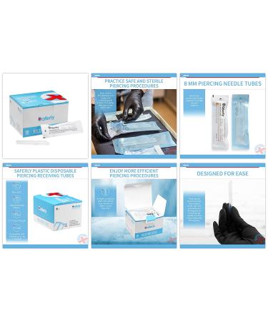 Saferly 8mm Plastic Piercing Needle Receiving Tubes - Box of 50 | Medical Grade Disposable Body Jewelry Supplies - Buy Online on GoSupps.com