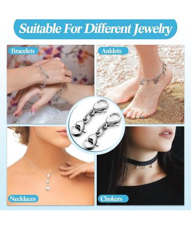 Double Lobster Clasp Extender for Bracelets & Necklaces - Silver 0.98 Inch - Buy Online on GoSupps.com