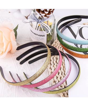 Duufin 20-Piece Glitter Headbands for Girls - Sparkly Colorful Plastic Hair Accessories | 20 Colors Candy Collection - Buy Online on GoSupps.com