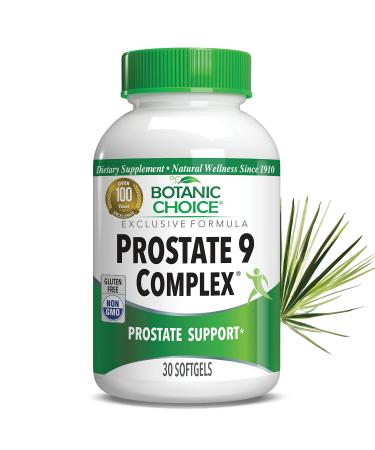 Botanic Choice Prostate 9 Complex - Prostate Supplements for Men with Saw Palmetto Pygeum & Lycopene - Advanced Prostate Health Supplement for Urinary Flow & Cellular Health - 30 Softgels