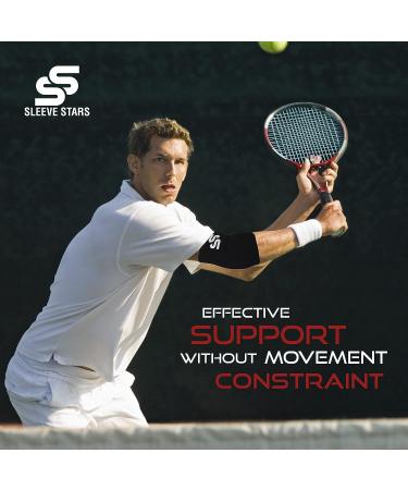 Sleeve Stars Elbow Compression Sleeve | Tendonitis & Arthritis Elbow Brace for Men & Women | Tennis Elbow Support & Arm Protector Wrap for Sports & Golf | Size S (7-8.5) Black - Buy Online on GoSupps.com