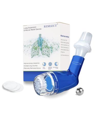 Qriellp Portable Breathing Exercise Device for Lungs Mucus Removal Mchine for Breathing Problems Breathing Trainer for Lung Cleanse (Blue)