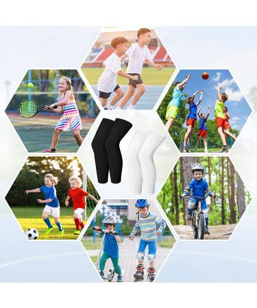 Kids Long Compression Leg Sleeves - Non Slip UV Protection for Basketball, Running - Youth Thigh Calf Support - Small - Buy Online on GoSupps.com