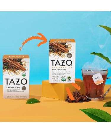 TAZO Regenerative Organic Chai Black Tea Bags - 16 Count (Pack of 6) - Buy Online on GoSupps.com