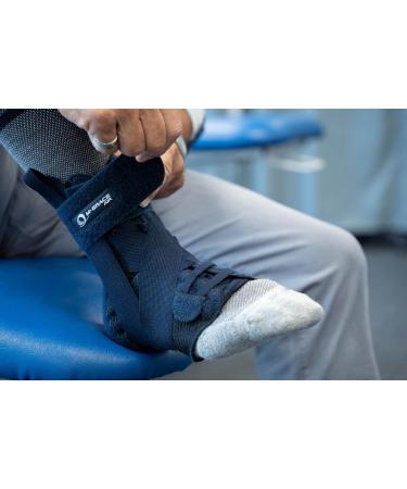 V-17M Ankle Stabilizer Brace - Figure 8 Support for Tendonitis & Rehab - Controls Inversion & Eversion - Open Back Design - Blue Medium - Buy Online on GoSupps.com