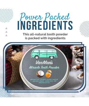 Vanman's Oral Care Kit: 2oz Tooth Powder + 8oz Aloe Mint Mouthwash for Gum Health & Teeth Whitening - Coconut Charcoal & Egg Shell Powder for Healthier Teeth - Buy Online on GoSupps.com