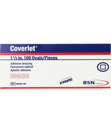 Beiersdorf-jobst Coverlet Adhesive Dressing - 1 1/4  Oval - Box of 100  100 Count 100 Count (Pack of 1)