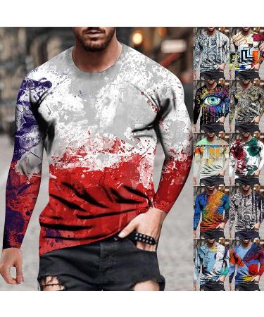 Men's Quick-Dry Long Sleeve Graphic Workout Shirt - Red, Size XL - Buy Online on GoSupps.com