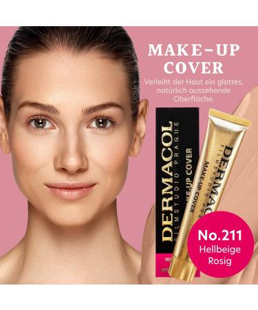 Dermacol Full Coverage Foundation - Matte Liquid Makeup with SPF 30 | Waterproof for Oily Skin & Acne Long-Lasting Color 211 30g - Buy Online on GoSupps.com