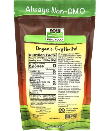 Buy Now Foods Organic Erythritol 1 lb | Zero-Calorie Sweetener & Natural Sugar Alternative - Buy Online on GoSupps.com