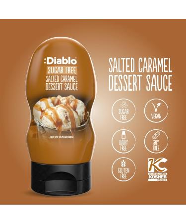 Diablo Salted Caramel Dessert Sauce | Sugar Free | Gluten Free | Diabetic Friendly | Hamper Available - Perfect for Gifting | 360g Salted Caramel 1.44 kg (Pack of 1) - Buy Online on GoSupps.com