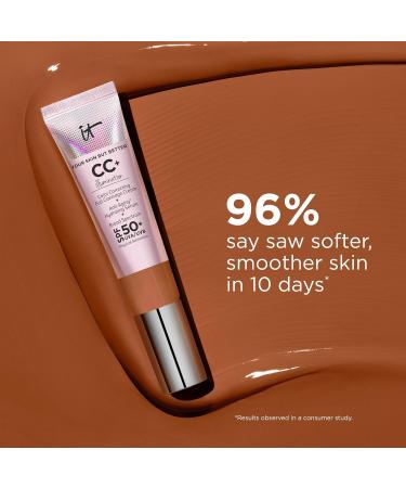 IT Cosmetics CC+ Cream Illumination with SPF 50+ Radiant Full Coverage Foundation (Rich Honey - 1.08 fl oz) & Bye Bye Undereye Concealer Anti-Aging Makeup (35.0 Rich Amber - 0.4 fl oz) - Buy Online on GoSupps.com