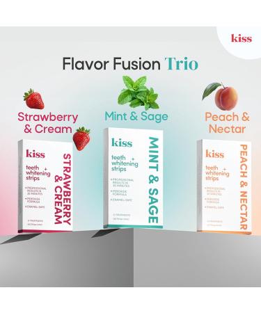 Kiss Professional Result Teeth Whitening Strips 42 Strips Up to 5 Shades Whiter in 7 Days Peroxide Formula Enamel-Safe (21 Treatments Peach & Nectar) Peach & Nectar 42 count (Pack of 1) - Buy Online on GoSupps.com
