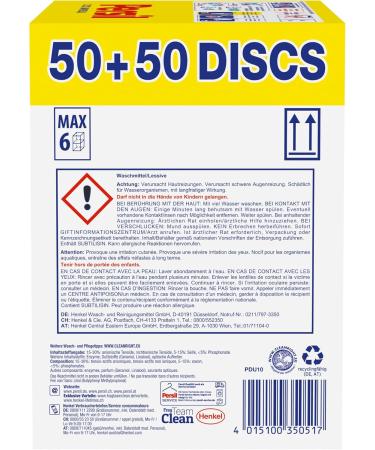 Persil Universal 4in1 Discs - 100 Wash Loads Deep Clean Technology Biodegradable Ingredients 2.5 kg - Eco-Friendly Laundry Detergent - Buy Online on GoSupps.com