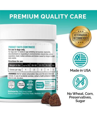 Premium Care Hemp Calming Chews for Dogs | Made in USA | 120 Count Duck Flavor - Anxiety Relief for Dogs, Separation, Barking, Stress, Thunderstorms | 9.3 oz - Buy Online on GoSupps.com