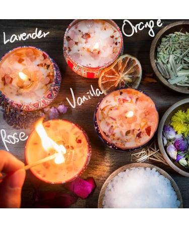 Luxury Scented Candles Gift Set for Women - 4 Natural Soy Wax Aromatherapy Candles with Crystals for Stress Relief & Relaxation - Perfect Birthday Gift for Yoga & Spa - Buy Online on GoSupps.com