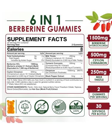 Nextdia 2Pack Berberine Supplement Gummies 1500mg + 2Pack Magnesium Malate with CoQ10-100mg Gummies - Buy Online on GoSupps.com