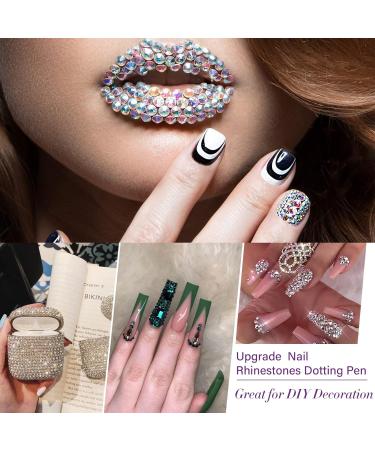 Nail Rhinestones Picker Dotting Pen | Dual-Ended Wax Pencil & Tweezers | Best Nail Art Tools Set for DIY Decoration - Buy Online on GoSupps.com