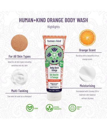 Human+Kind Coconut Oil Body Wash - Moisturizing Soap for Dry Sensitive Skin - 3 Fresh Scents - Orange Grapefruit, Apple & Herbs - 8.45 oz - Buy Online on GoSupps.com