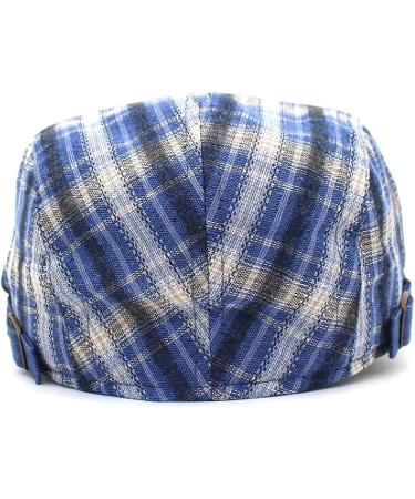 Spring Summer Plaid Newsboy Hat for Men and Women - Sky Blue, 55-61cm - Buy Online on GoSupps.com
